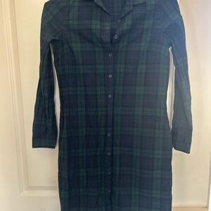 Brooks brothers plaid blue green Button-Up Dress size 6